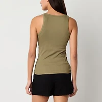 a.n.a Womens Henley Neck Sleeveless Tall Tank Top
