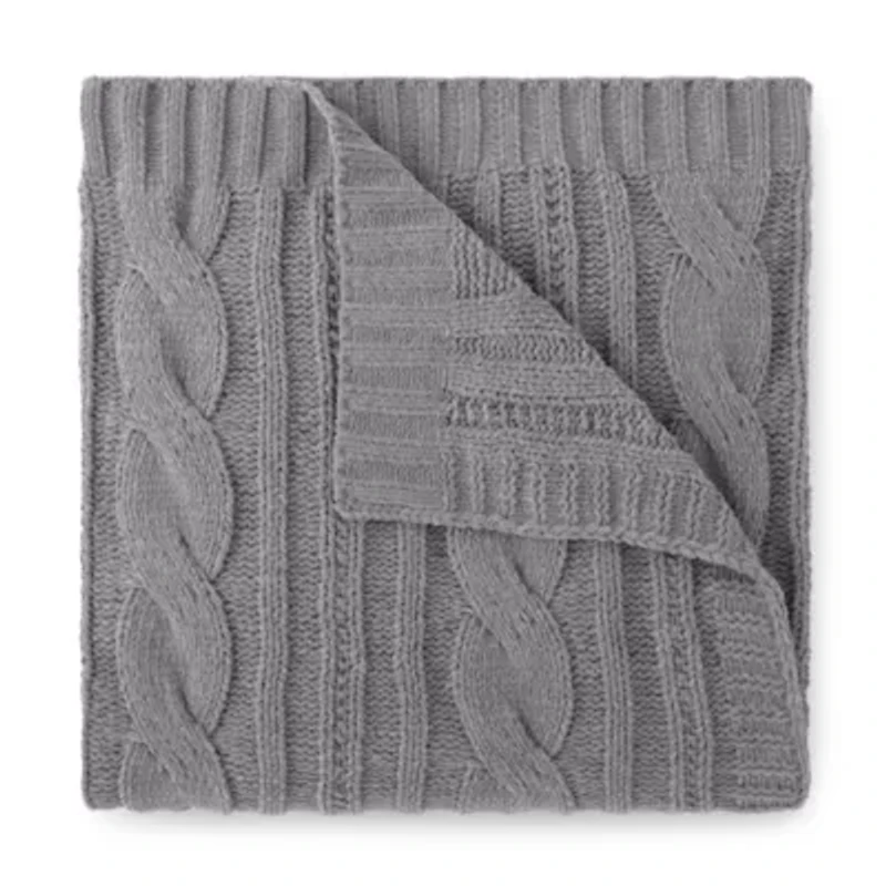 Linden Street Cable Knit Chenille Throw