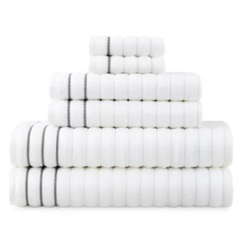 Home Expressions 6-pc. Ribbed Solid Bath Towel Set