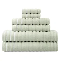 Home Expressions 6-pc. Ribbed Solid Bath Towel Set