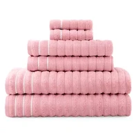 Home Expressions 6-pc. Ribbed Solid Bath Towel Set