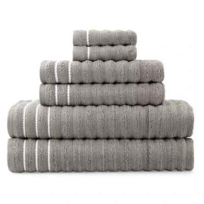 Home Expressions 6-pc. Ribbed Solid Bath Towel Set