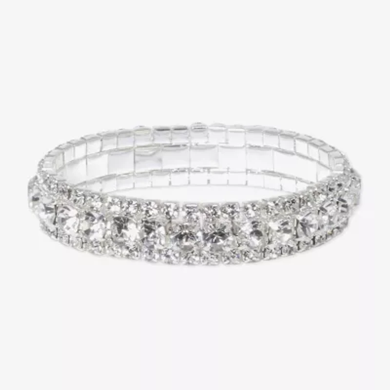 Bijoux Bar Womens Glass Stretch Bracelet