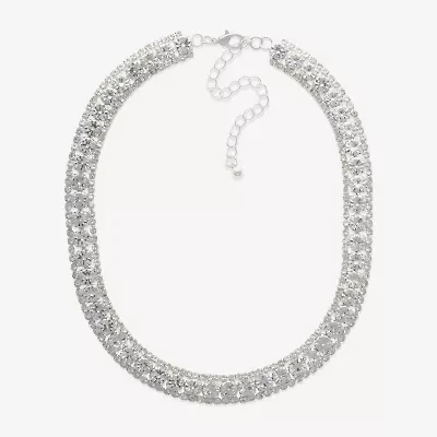 Bijoux Bar Womens Glass 11 Inch Choker Necklace