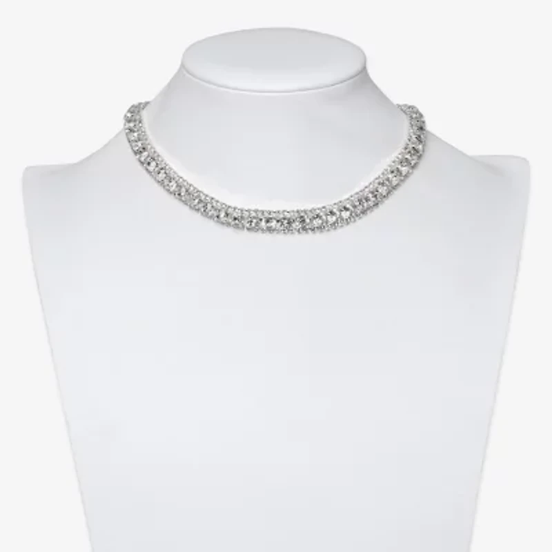 Bijoux Bar Womens Glass 11 Inch Choker Necklace