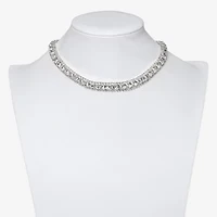 Bijoux Bar Womens Glass 11 Inch Choker Necklace