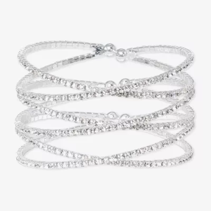 Bijoux Bar Womens Glass Cuff Bracelet