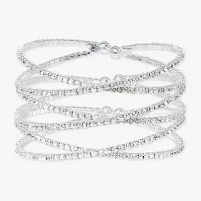 Bijoux Bar Womens Glass Cuff Bracelet