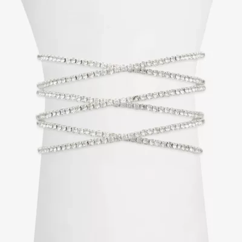 Bijoux Bar Womens Glass Cuff Bracelet