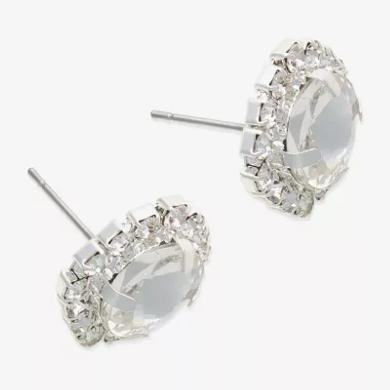 Bijoux Bar Glass 14.1mm Round Stud Earrings