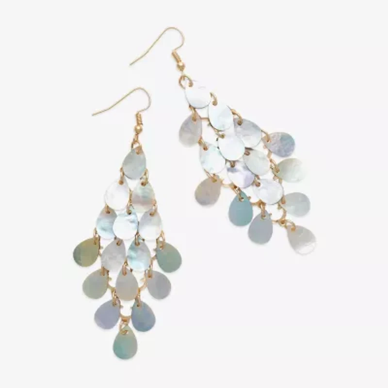 Bijoux Bar Womens White Drop Earrings