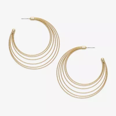 Bold Elements Womens 54.5mm Hoop Earrings