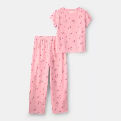 Carter's Girls Round Neck Short Sleeve 2-pc. Pajama Sets
