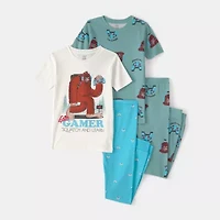 Carter's Little & Big Kid Boys Round Neck Short Sleeve 4-pc. Pajama Set