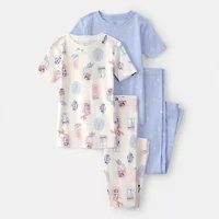 Carter's Girls Round Neck Short Sleeve 4-pc. Pajama Sets