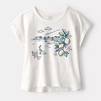 Carter's Girls Round Neck Short Sleeve Regular Fit Graphic T-Shirt