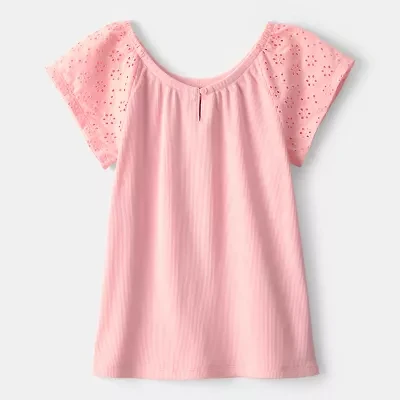 Carter's Girls Round Neck Short Sleeve Blouse