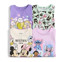 Little & Big Kid Girls Crew Neck Short Sleeve Regular Fit Mickey and Friends Graphic T-Shirt