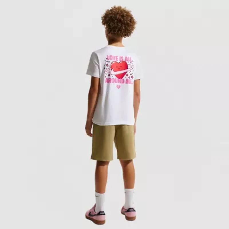 Nike Club Big Kid Unisex Crew Neck Short Sleeve Regular Fit Graphic T-Shirt