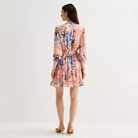 Isabel & Nina Womens 3/4 Sleeve Floral Fit + Flare Dress
