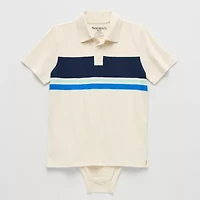 Thereabouts Little & Big Kid Boys Bodysuit Closure Easy-on + Easy-off Adaptive Short Sleeve