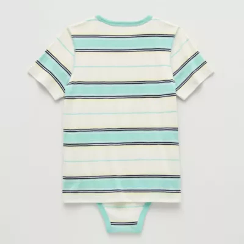 Thereabouts Little & Big Kid Boys Bodysuit Closure Easy-on + Easy-off Adaptive Crew Neck Short Sleeve