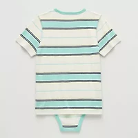 Thereabouts Little & Big Kid Boys Bodysuit Closure Easy-on + Easy-off Adaptive Crew Neck Short Sleeve