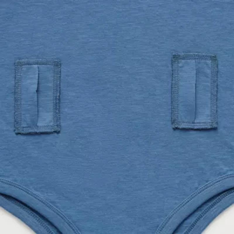 Thereabouts Little & Big Kid Boys Bodysuit Closure Easy-on + Easy-off Adaptive Henley Neck Short Sleeve