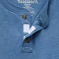 Thereabouts Little & Big Kid Boys Bodysuit Closure Easy-on + Easy-off Adaptive Henley Neck Short Sleeve