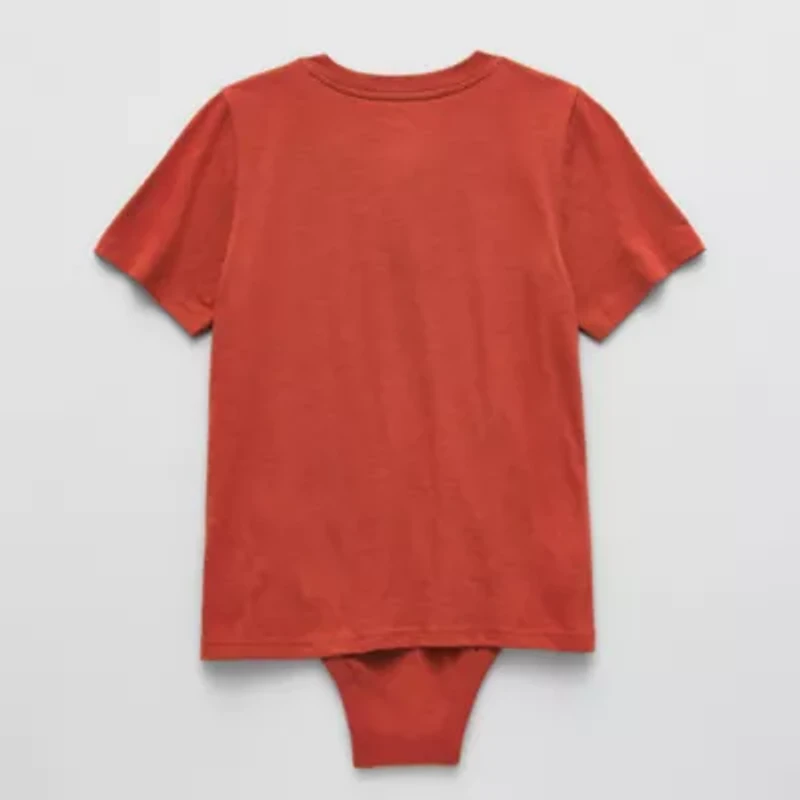 Thereabouts Little & Big Kid Boys Bodysuit Closure Easy-on + Easy-off Adaptive Henley Neck Short Sleeve