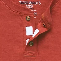 Thereabouts Little & Big Kid Boys Bodysuit Closure Easy-on + Easy-off Adaptive Henley Neck Short Sleeve