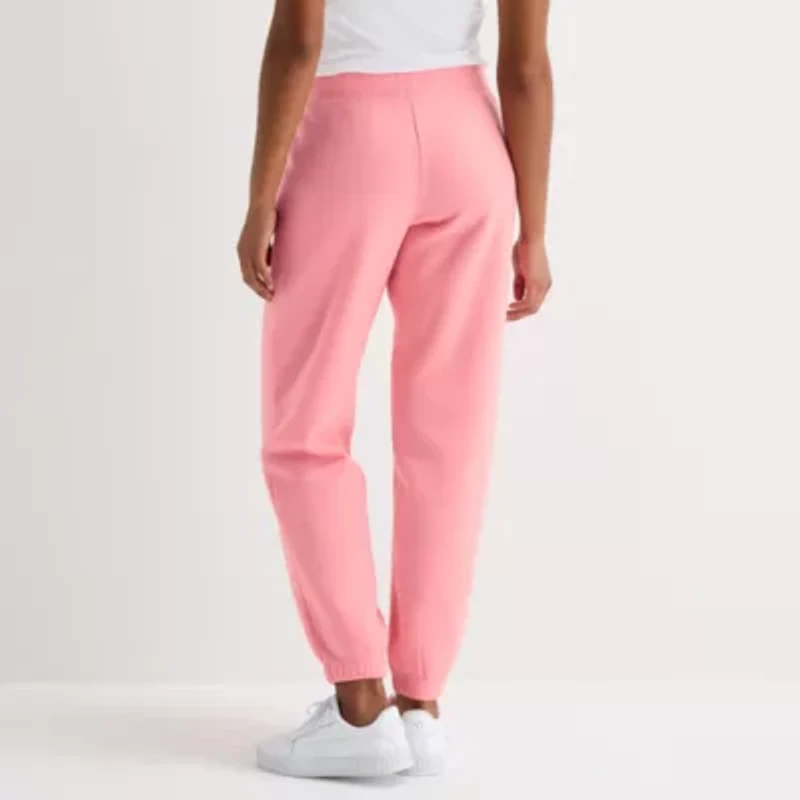 Juicy By Couture Womens Juniors Cuffed Mid Rise Fleece Jogger Pant