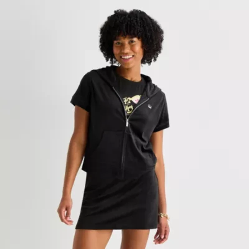 Juicy By Couture Womens Juniors Short Sleeve Hoodie