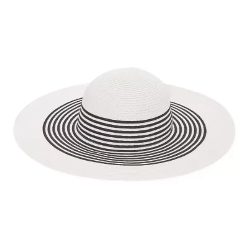 JS Jessica Simpson Black And White Stripe Womens Floppy Hat