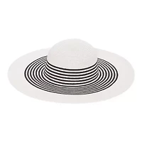 JS Jessica Simpson Black And White Stripe Womens Floppy Hat