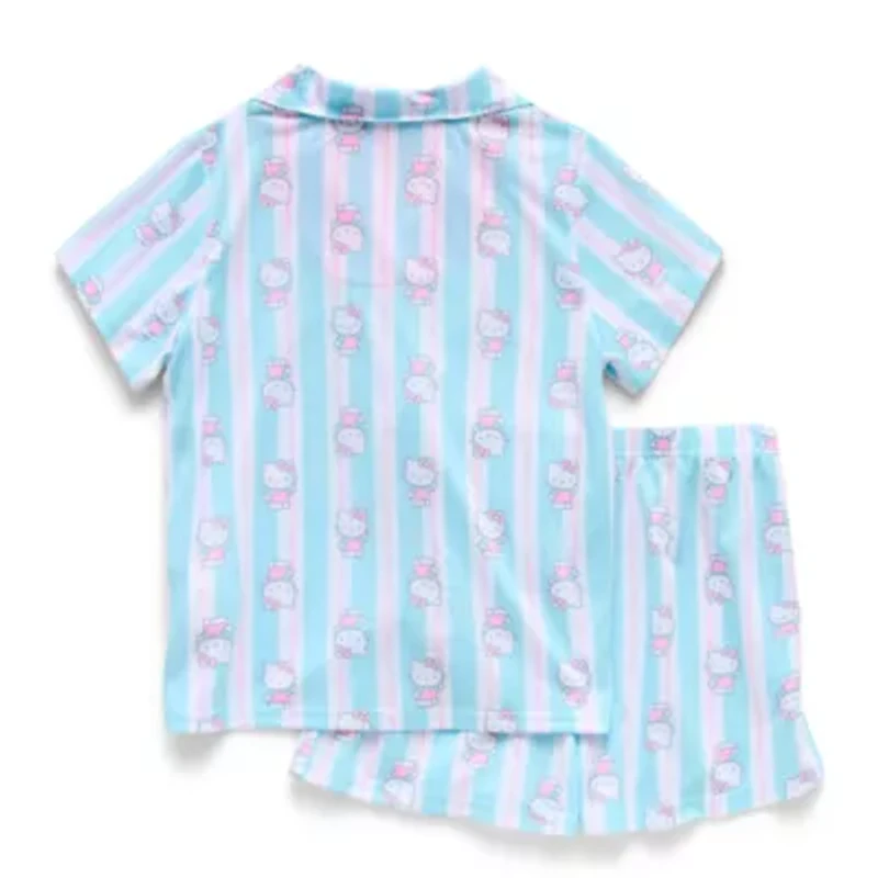 Little & Big Kid Girls Hello Kitty Crew Neck Short Sleeve 2-pc. Pajama Sets