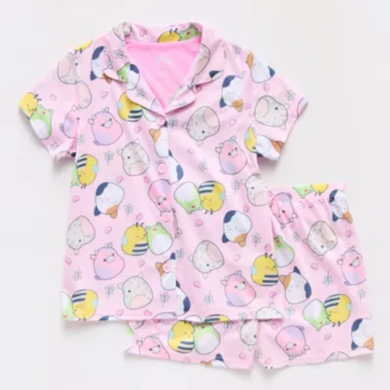 Little & Big Kid Girls Squishmallows Short Sleeve 2-pc. Pajama Sets