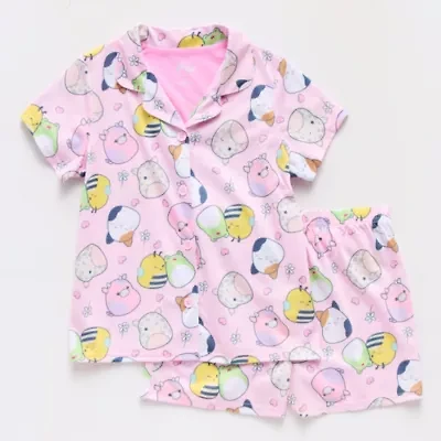 Little & Big Kid Girls Squishmallows Short Sleeve 2-pc. Pajama Sets