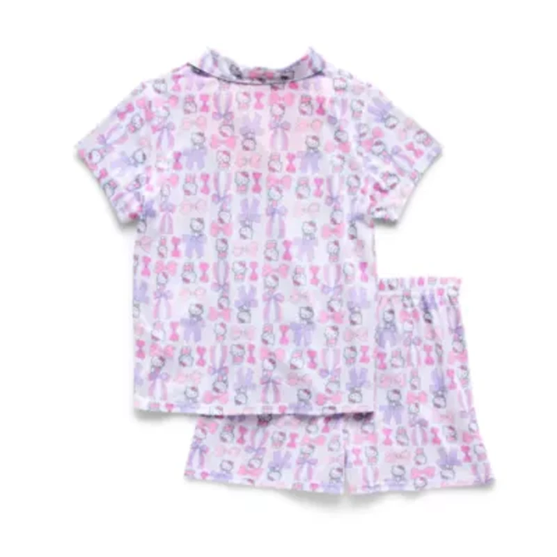 Little & Big Kid Girls Hello Kitty Short Sleeve 2-pc. Pajama Sets