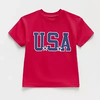 Okie Dokie Active Toddler & Little Boys Crew Neck Short Sleeve Regular Fit Graphic T-Shirt