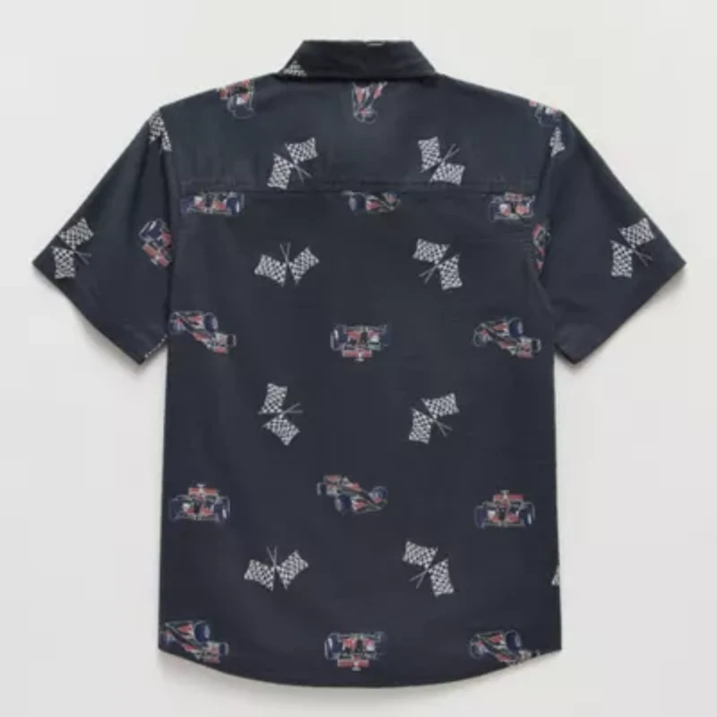 Thereabouts Little & Big Kid Boys Short Sleeve Regular Fit Button-Down Shirt