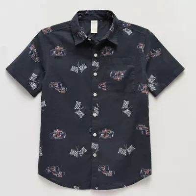Thereabouts Little & Big Kid Boys Short Sleeve Regular Fit Button-Down Shirt