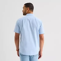 St. John's Bay Oxford Mens Short Sleeve Classic Fit Button-Down Shirt