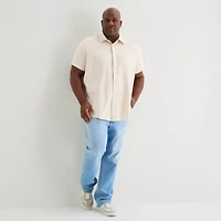 mutual weave Mens Short Sleeve Big and Tall Button-Down Shirt