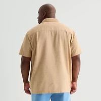 mutual weave Mens Short Sleeve Big and Tall Camp Shirt