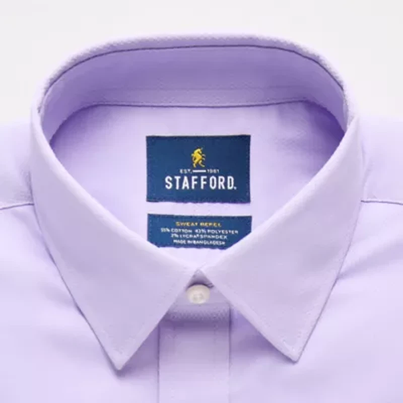 Stafford Sweat Repel Advanced Performance Mens Regular Fit Long Sleeve Dress Shirt