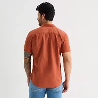 mutual weave Mens Short Sleeve Classic Fit Button-Down Shirt