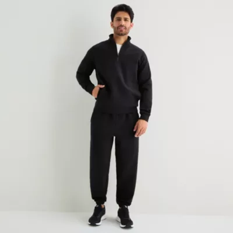 Xersion Mens Mock Neck Long Sleeve Quarter-Zip Pullover