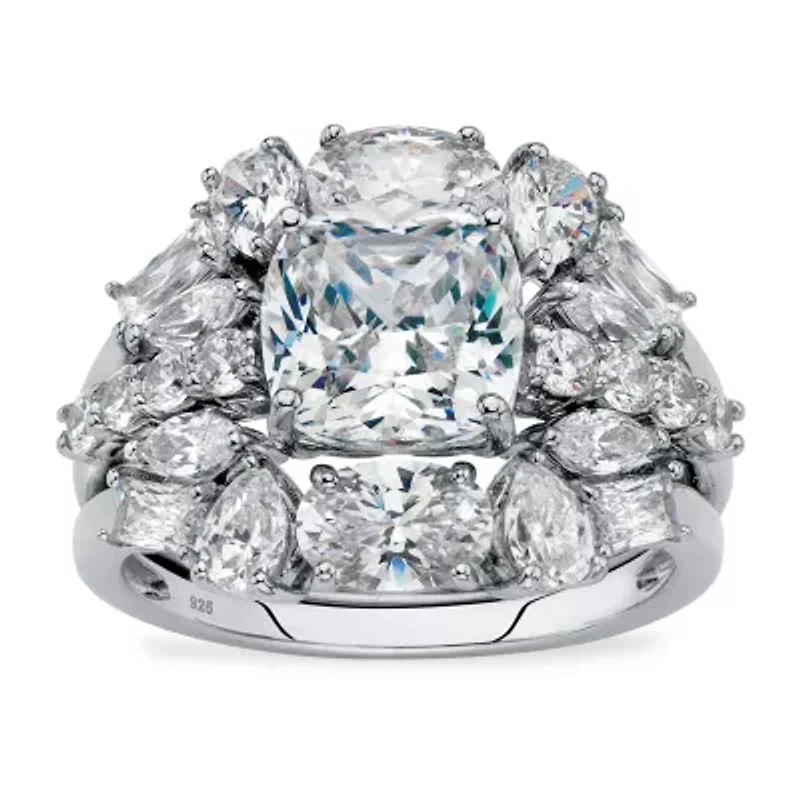 DiamonArt® Womens /4 CT. T.W. White Cubic Zirconia Platinum Over Silver Square Bridal Set