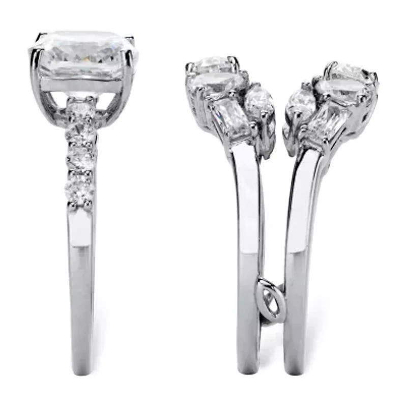DiamonArt® Womens /4 CT. T.W. White Cubic Zirconia Platinum Over Silver Square Bridal Set